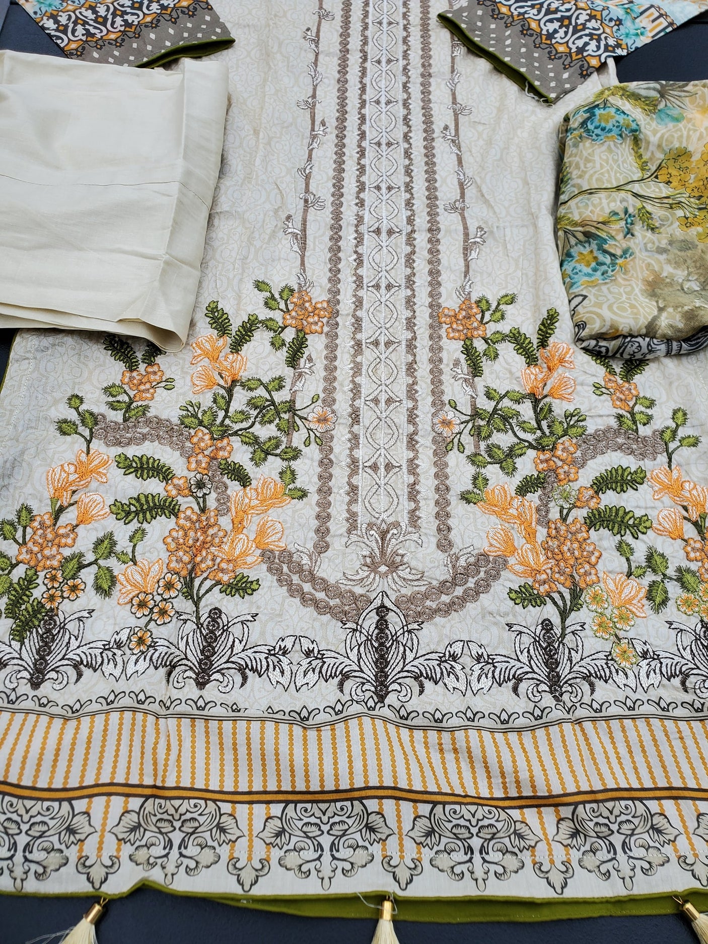 Pakistani Stitched Embroidery Lawn Suit Ready To Ship