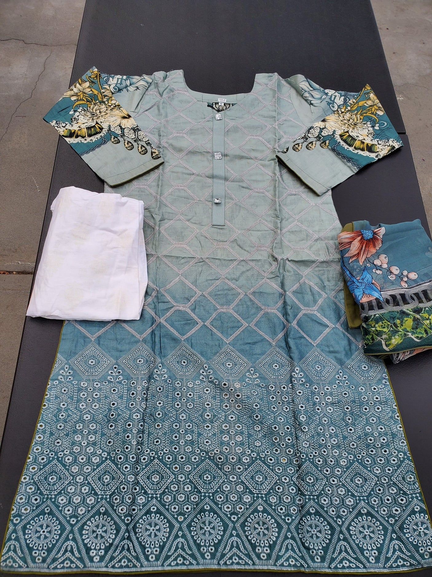 Pakistani Stitched Embroidery Lawn Suit Ready To Ship