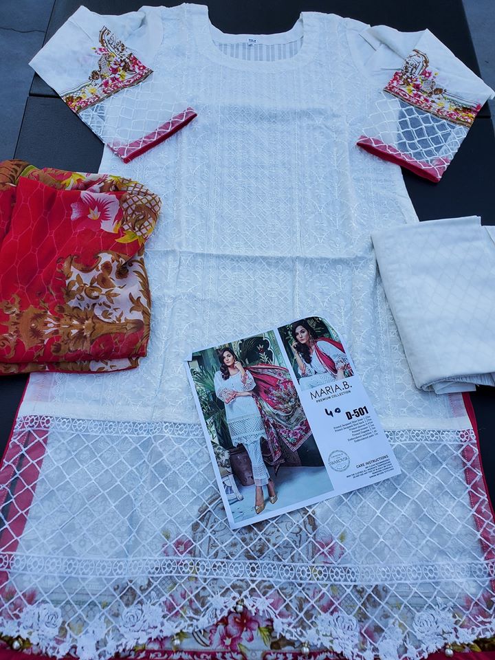 Pakistani Stitched Embroidery Lawn Suit Ready To Ship