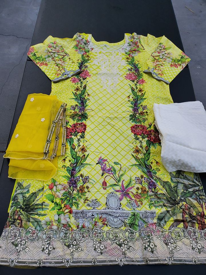 Pakistani Stitched Embroidery Lawn Suit Ready To Ship