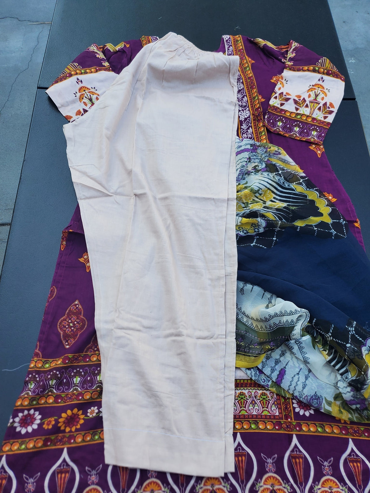 Indian Cotton Stitched Embroidered Suit Ready To Ship