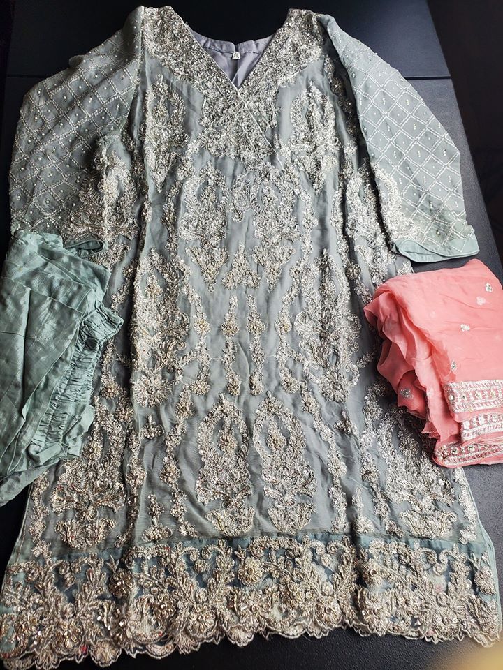 Pakistani Stitched Embroidery Party Wear Dresses Ready To Ship