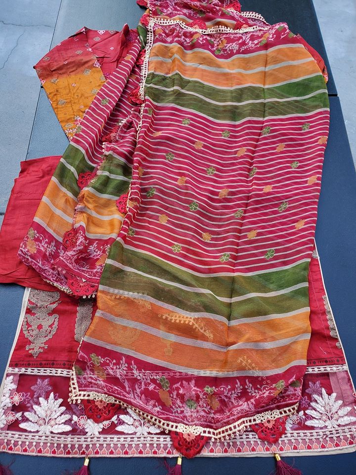 Pakistani Stitched Embroidery Lawn Suit Ready To Ship