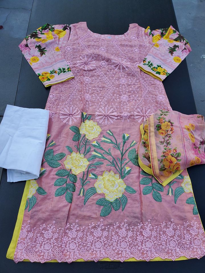 Pakistani Stitched Embroidery Lawn Suit Ready To Ship