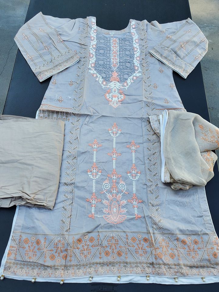 Pakistani Stitched Embroidery Lawn Suit Ready To Ship