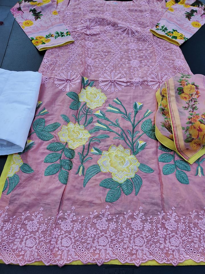 Pakistani Stitched Embroidery Lawn Suit Ready To Ship