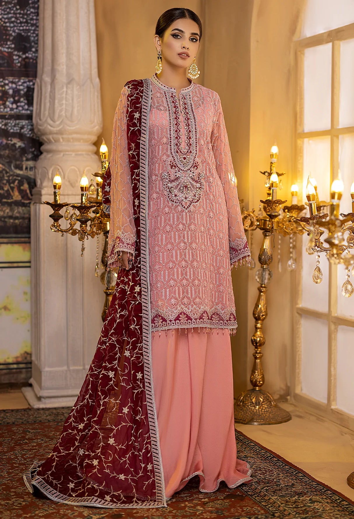 Adan's Libas Ravia Schiffli Embroidered Chiffon Collection