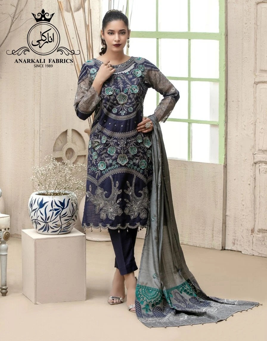 Mahsa Leather Peach By Tawakkal Chiffon Embroidered Collection 2021 -100% Original Guaranteed