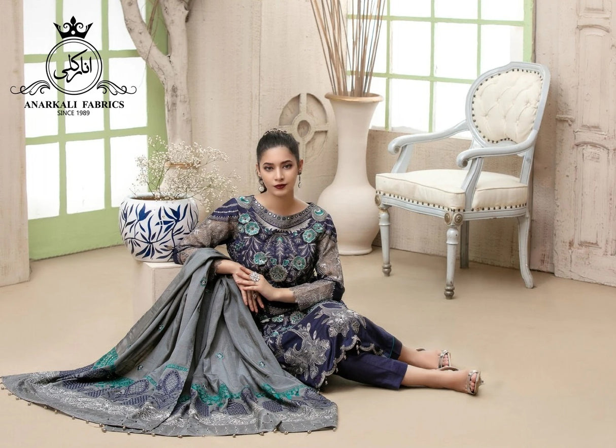 Mahsa Leather Peach By Tawakkal Chiffon Embroidered Collection 2021 -100% Original Guaranteed