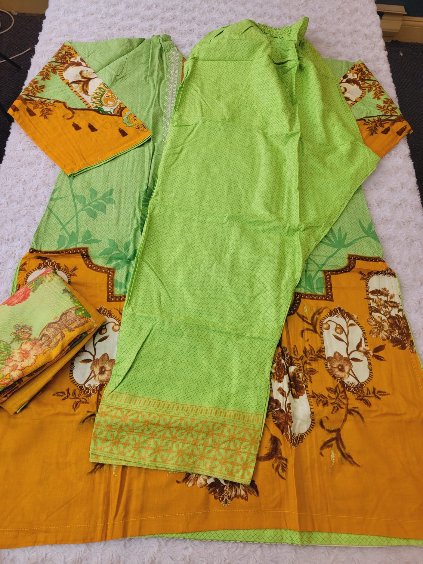 Pakistani linen Embroidered Salwar kameez Ready To Ship