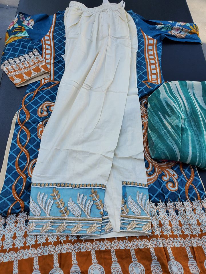 Pakistani Stitched Embroidery Lawn Suit Ready To Ship