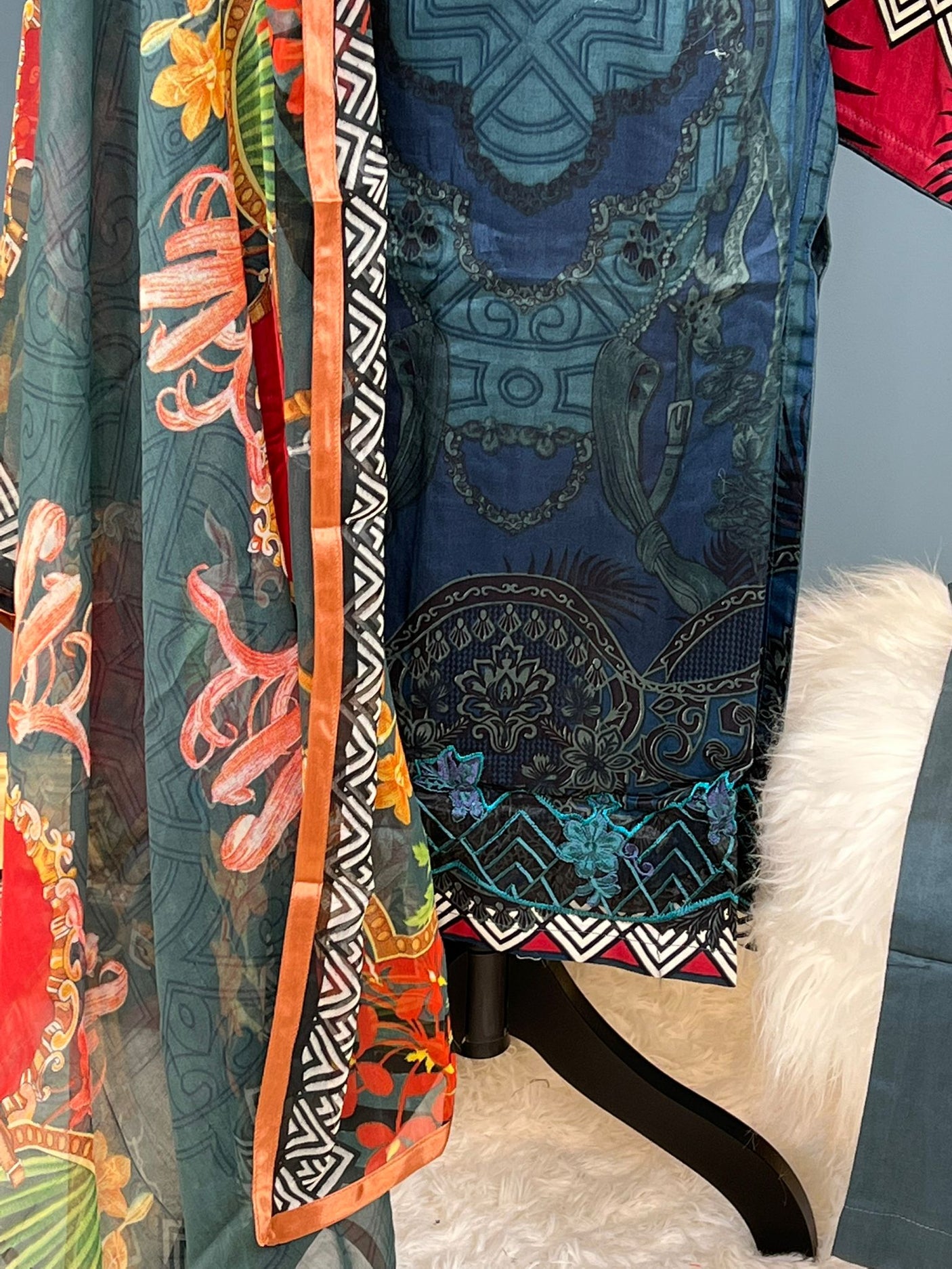 Pakistani Stitched lawn Embroidered Salwar kameez ready to ship