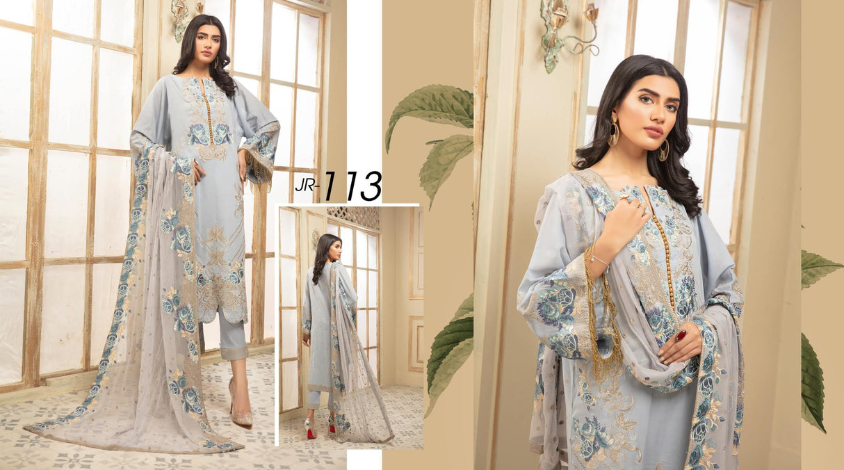 Johra Pinks Embroidered lawn Collection-100% Original Guaranteed