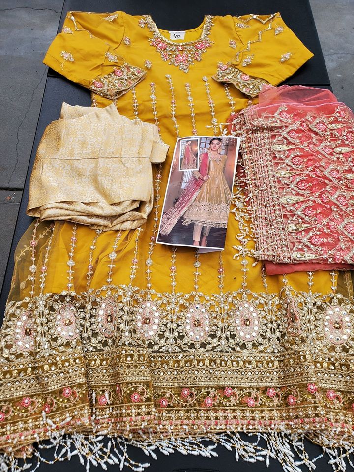 Pakistani Stitched Embroidery Party Wear Dresses Ready To Ship