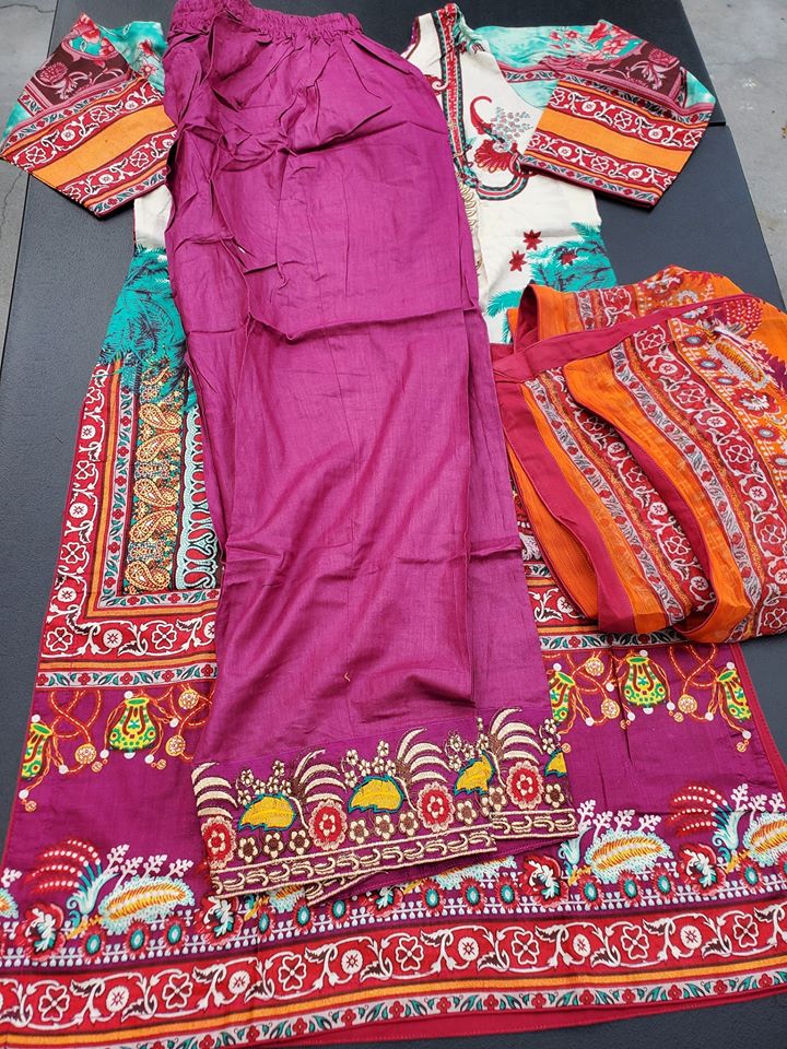 Pakistani Stitched Embroidery Lawn Suit Ready To Ship