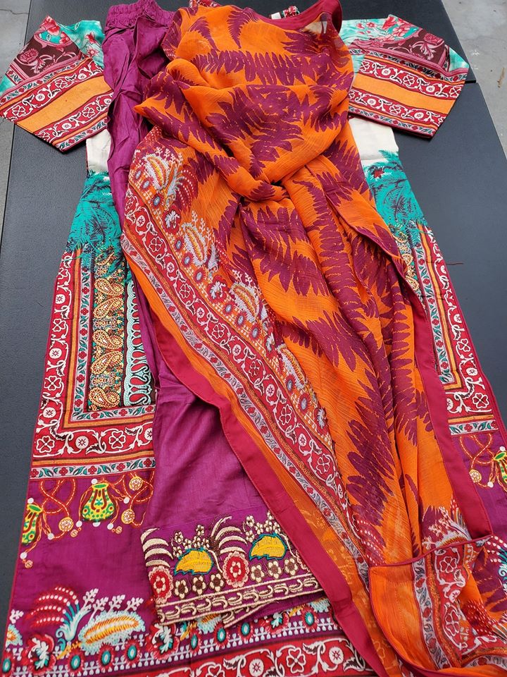Pakistani Stitched Embroidery Lawn Suit Ready To Ship