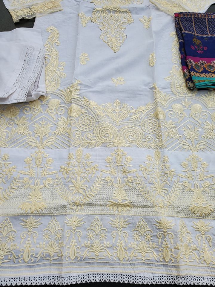 Indian Cotton Stitched Embroidery Suit Ready To Ship