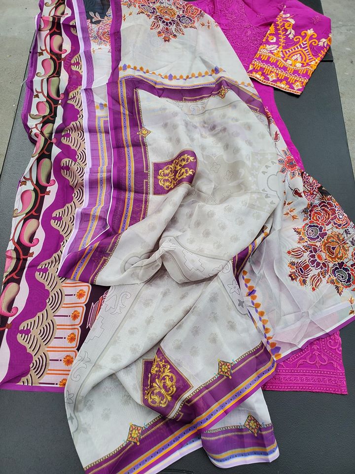 Indian Cotton Stitched Embroidery Suit Ready To Ship