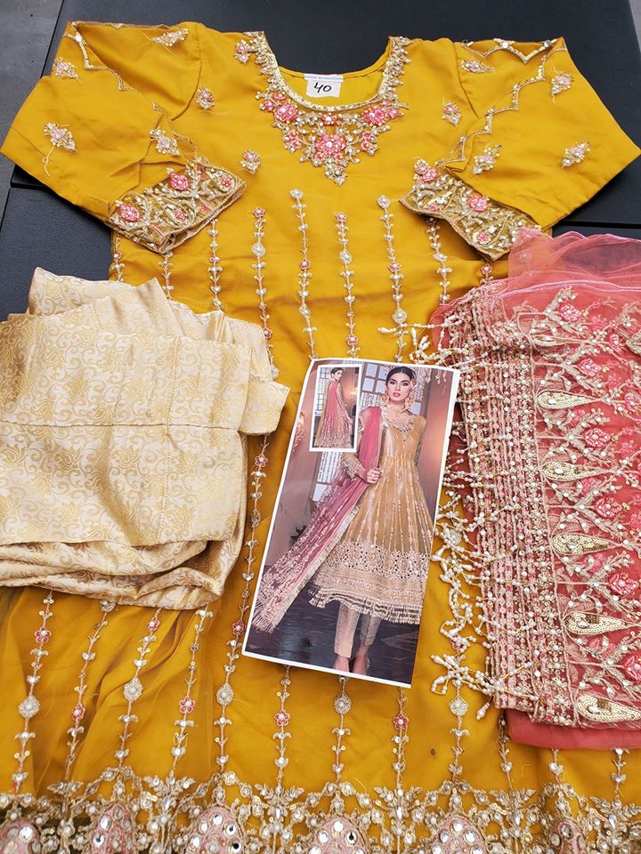 Pakistani Stitched Embroidery Party Wear Dresses Ready To Ship