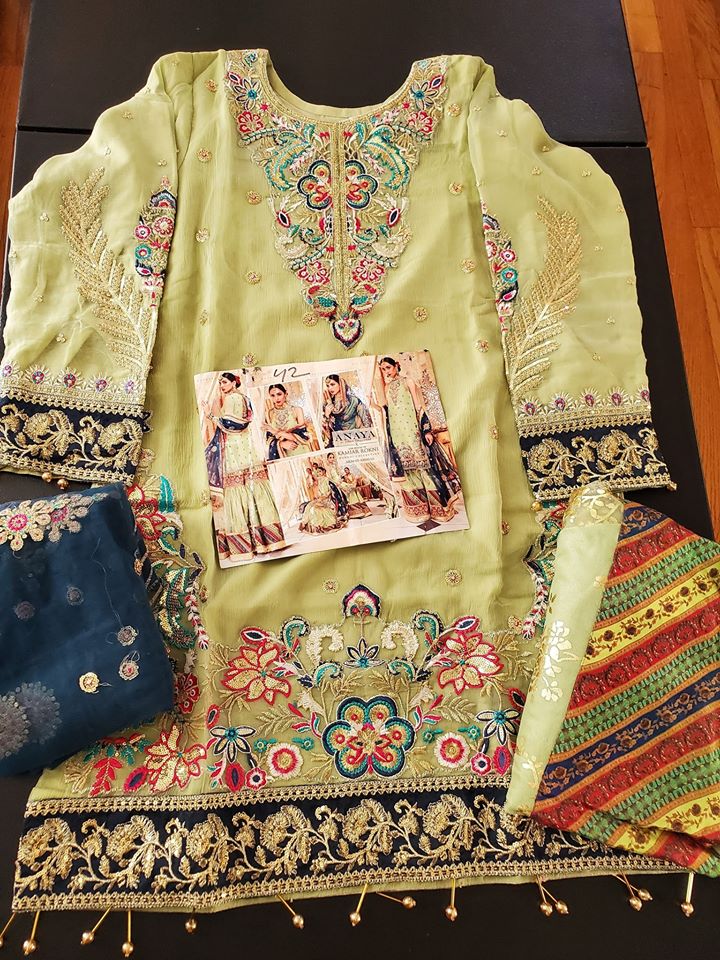 Pakistani Stitched Embroidery Party Wear Dresses Ready To Ship