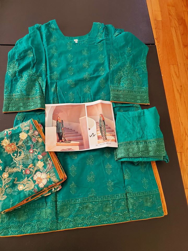Pakistani Stitched Embroidery Lawn Suit Ready To Ship