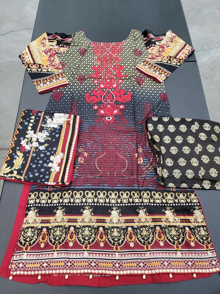 Pakistani Stitched Embroidery Lawn Suit Ready To Ship