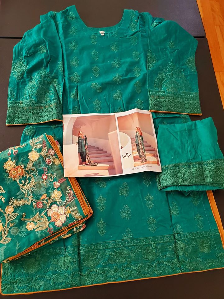 Pakistani Stitched Embroidery Lawn Suit Ready To Ship