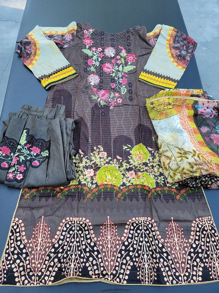 Pakistani Stitched Embroidery Lawn Suit Ready To Ship