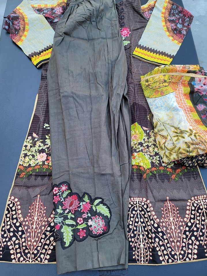 Pakistani Stitched Embroidery Lawn Suit Ready To Ship