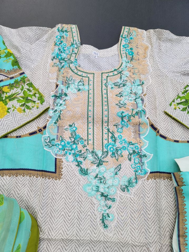 Pakistani Stitched Embroidery Lawn Suit Ready To Ship