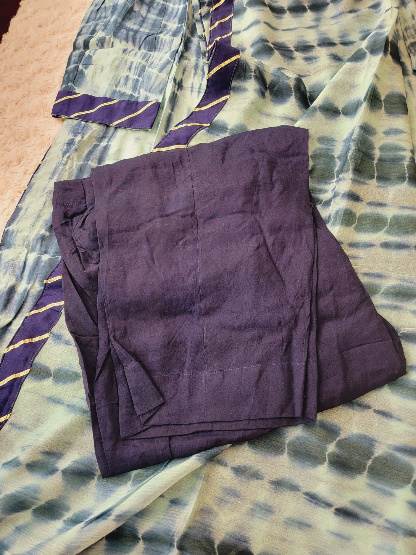 Pure silk tye dye designer salwer kamiz with pure chiffon dupatta