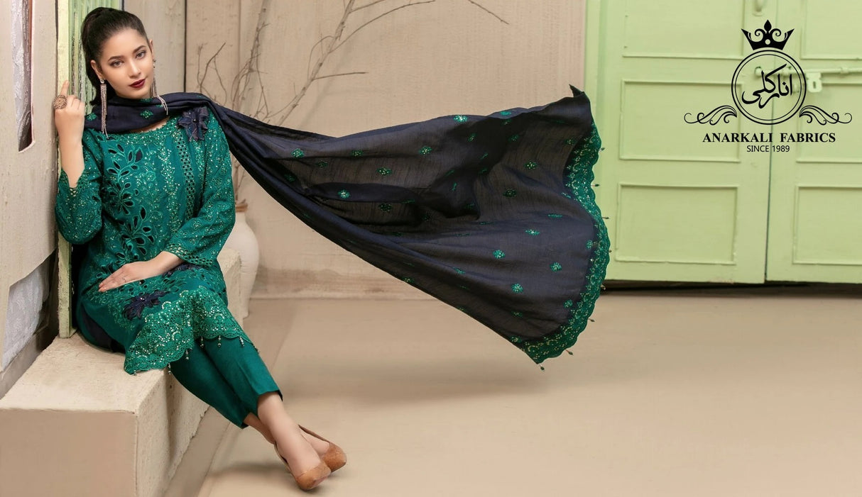 Mahsa Leather Peach By Tawakkal Chiffon Embroidered Collection 2021 -100% Original Guaranteed