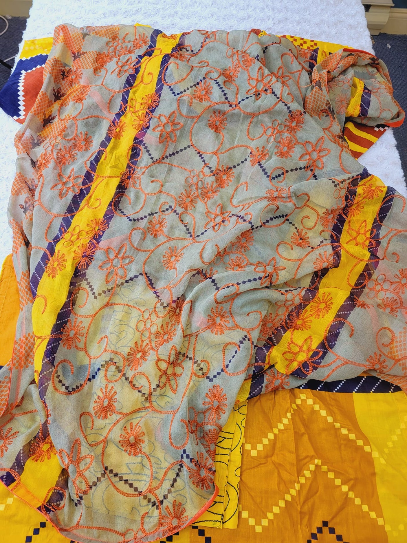 Pakistani linen Embroidered Salwar kameez Ready To Ship