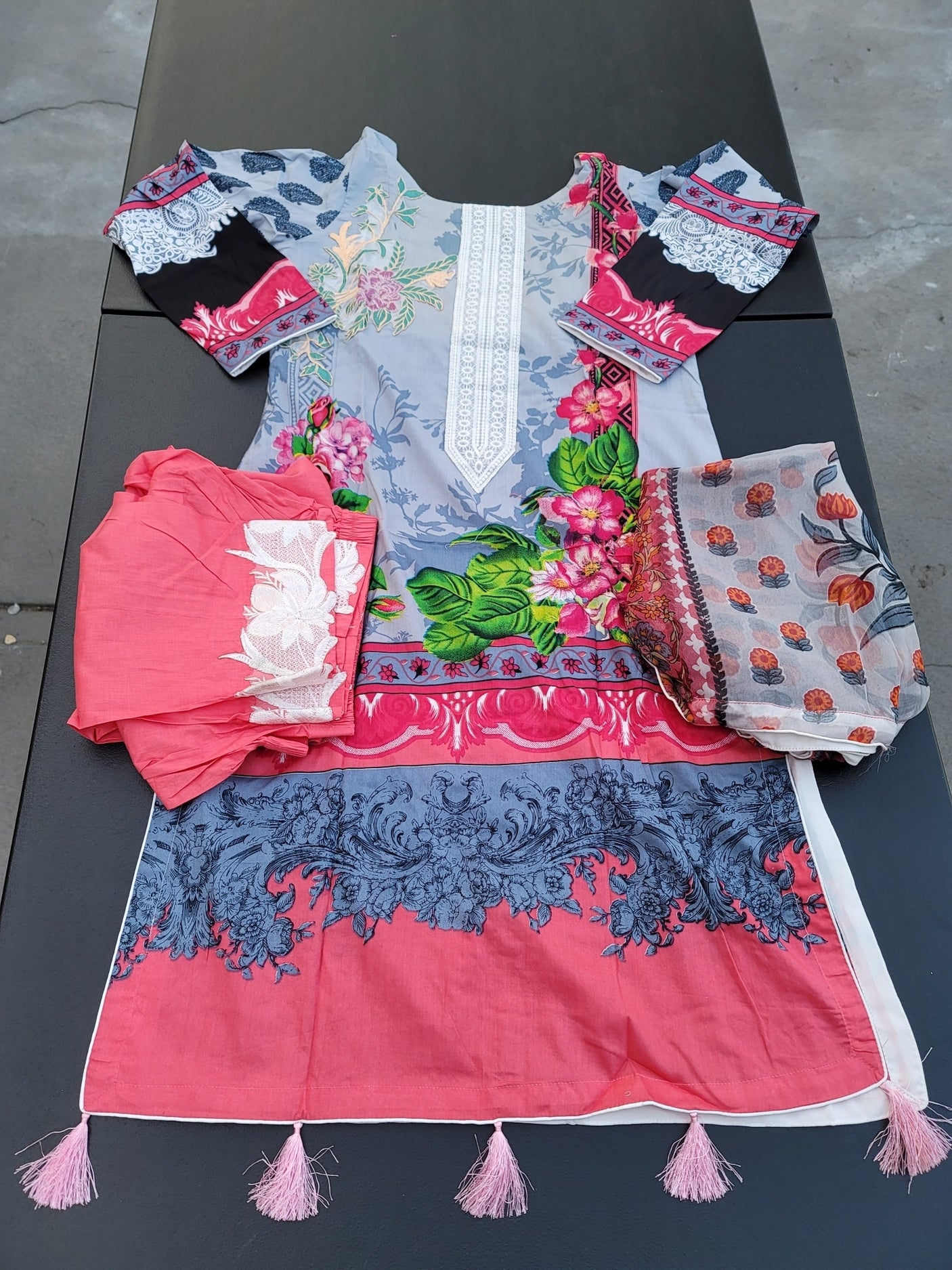 Pakistani Stitched Embroidery Lawn Suit Ready To Ship