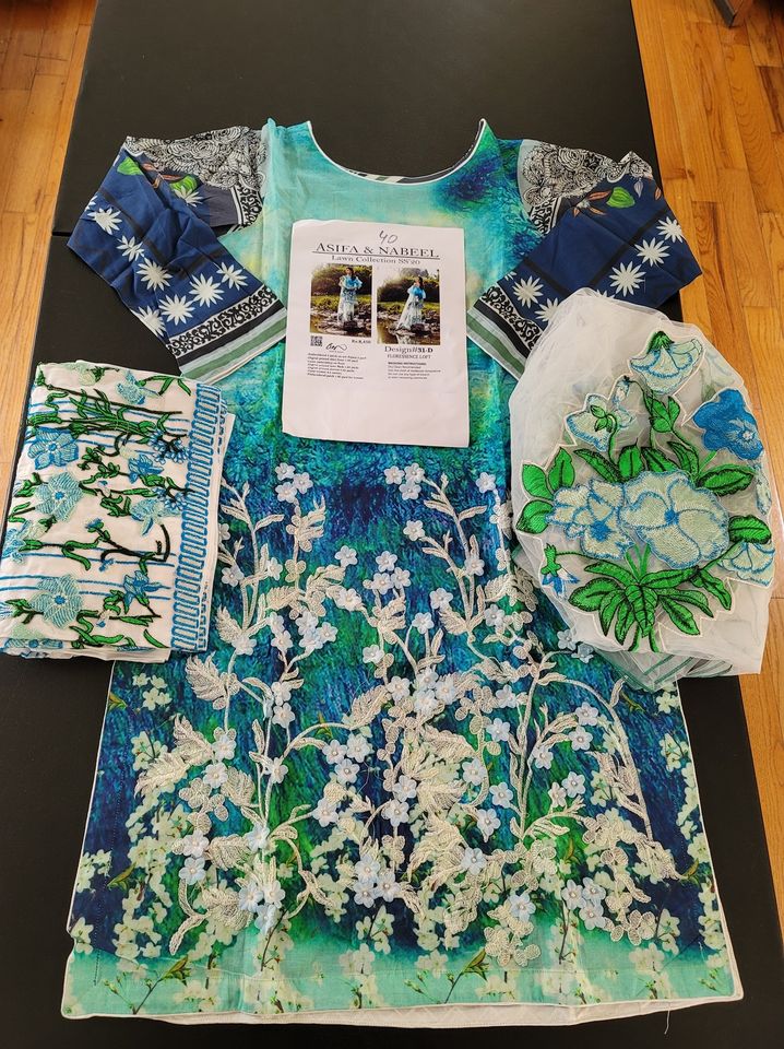 Pakistani Stitched Embroidery Lawn Suit Ready To Ship