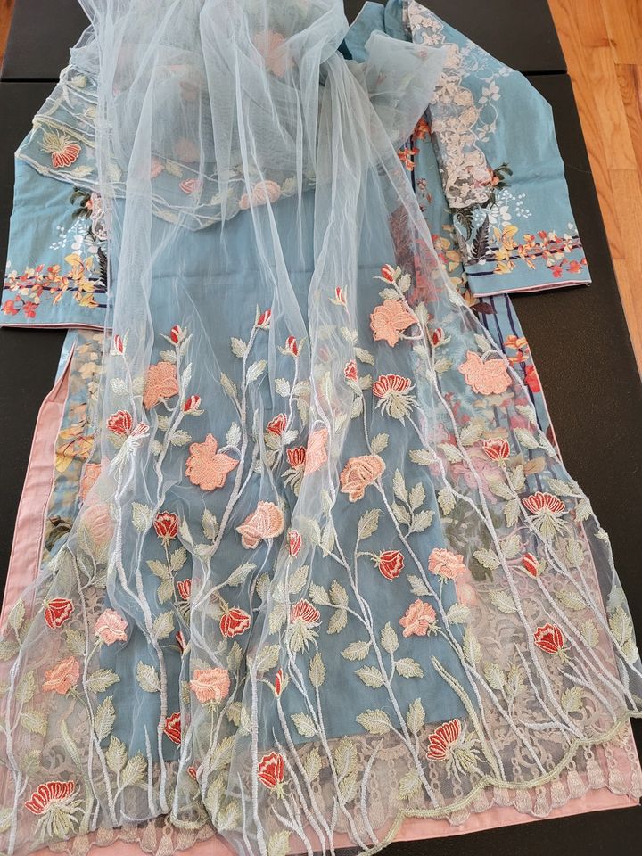 Pakistani Stitched Embroidery Lawn Suit Ready To Ship