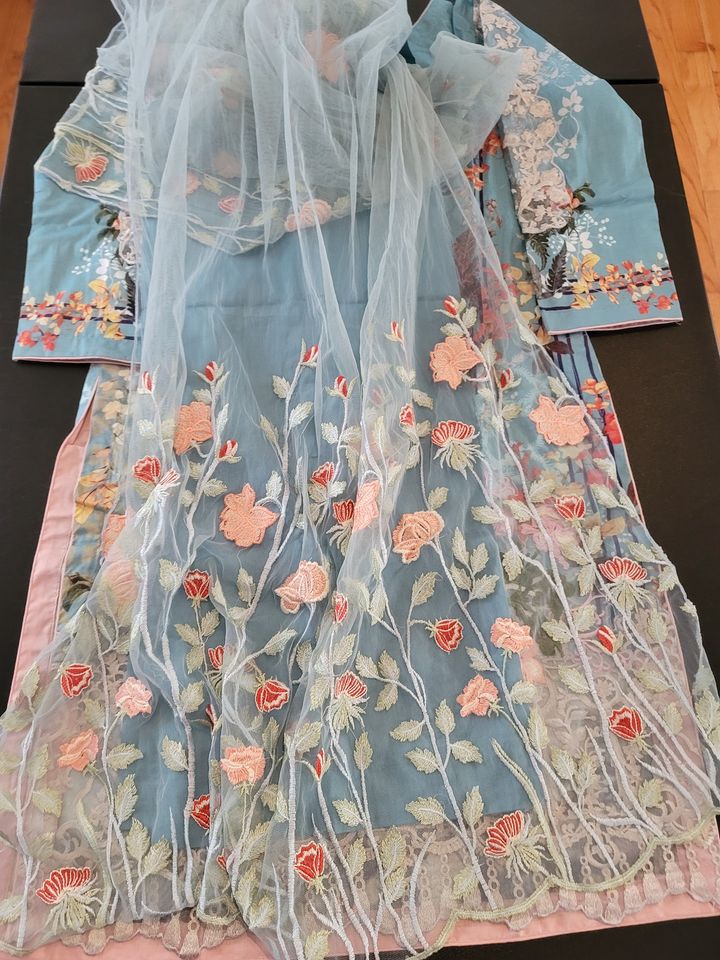 Pakistani Stitched Embroidery Lawn Suit Ready To Ship