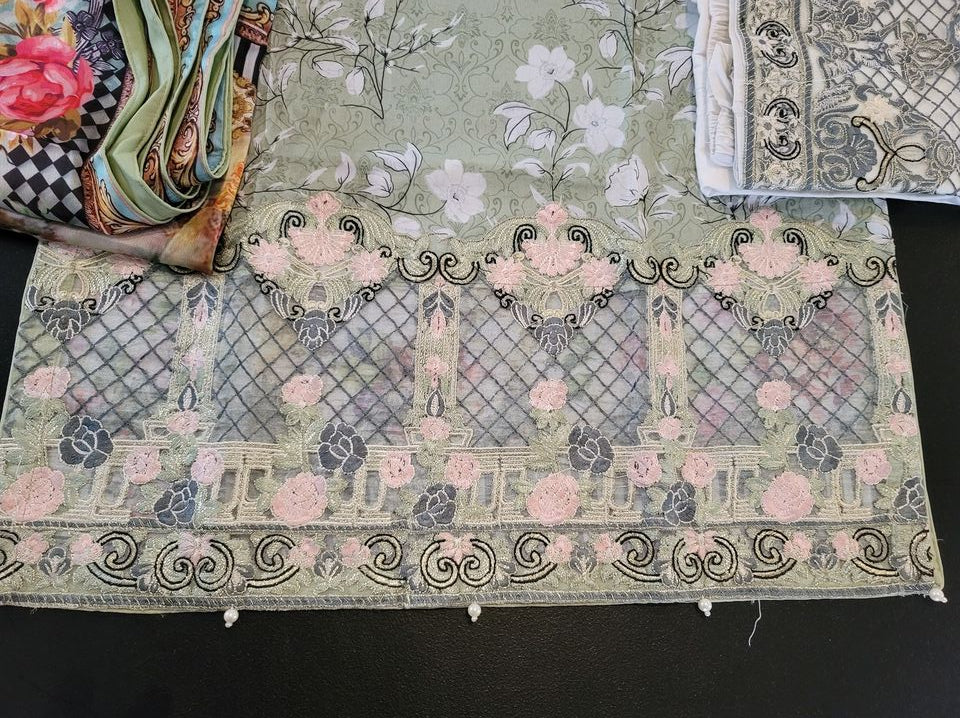 Pakistani Stitched Embroidery Lawn Suit Ready To Ship