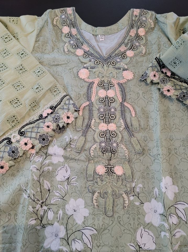 Pakistani Stitched Embroidery Lawn Suit Ready To Ship
