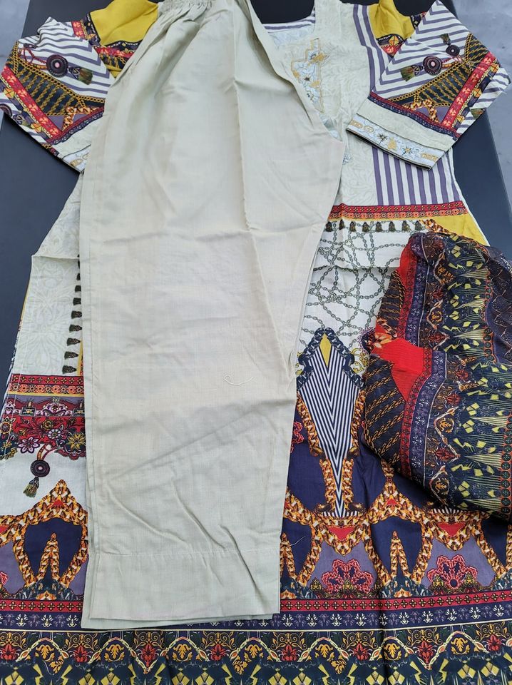 indian Stitched Embroidery Cotton Suit Ready To Ship