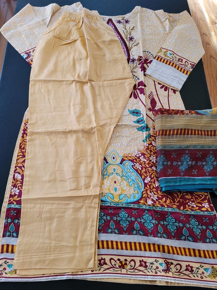 Pakistani linen Embroidered Salwar kameez Ready To Ship