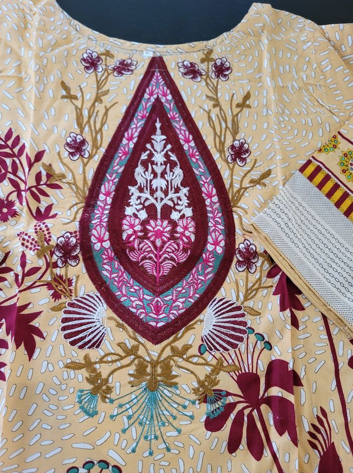 Pakistani linen Embroidered Salwar kameez Ready To Ship