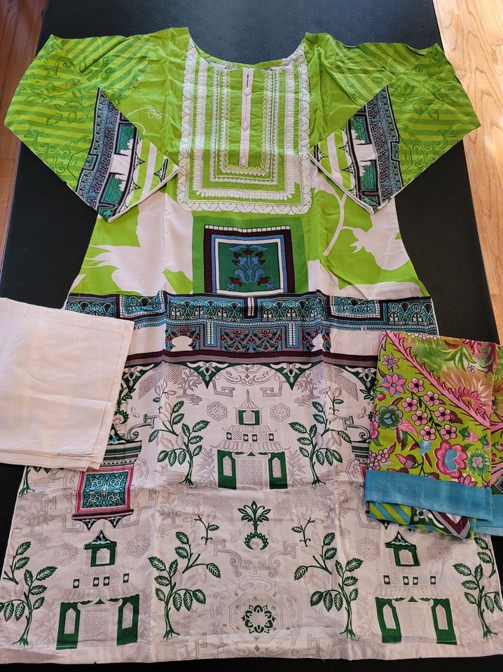 Pakistani linen Embroidered Salwar kameez Ready To Ship