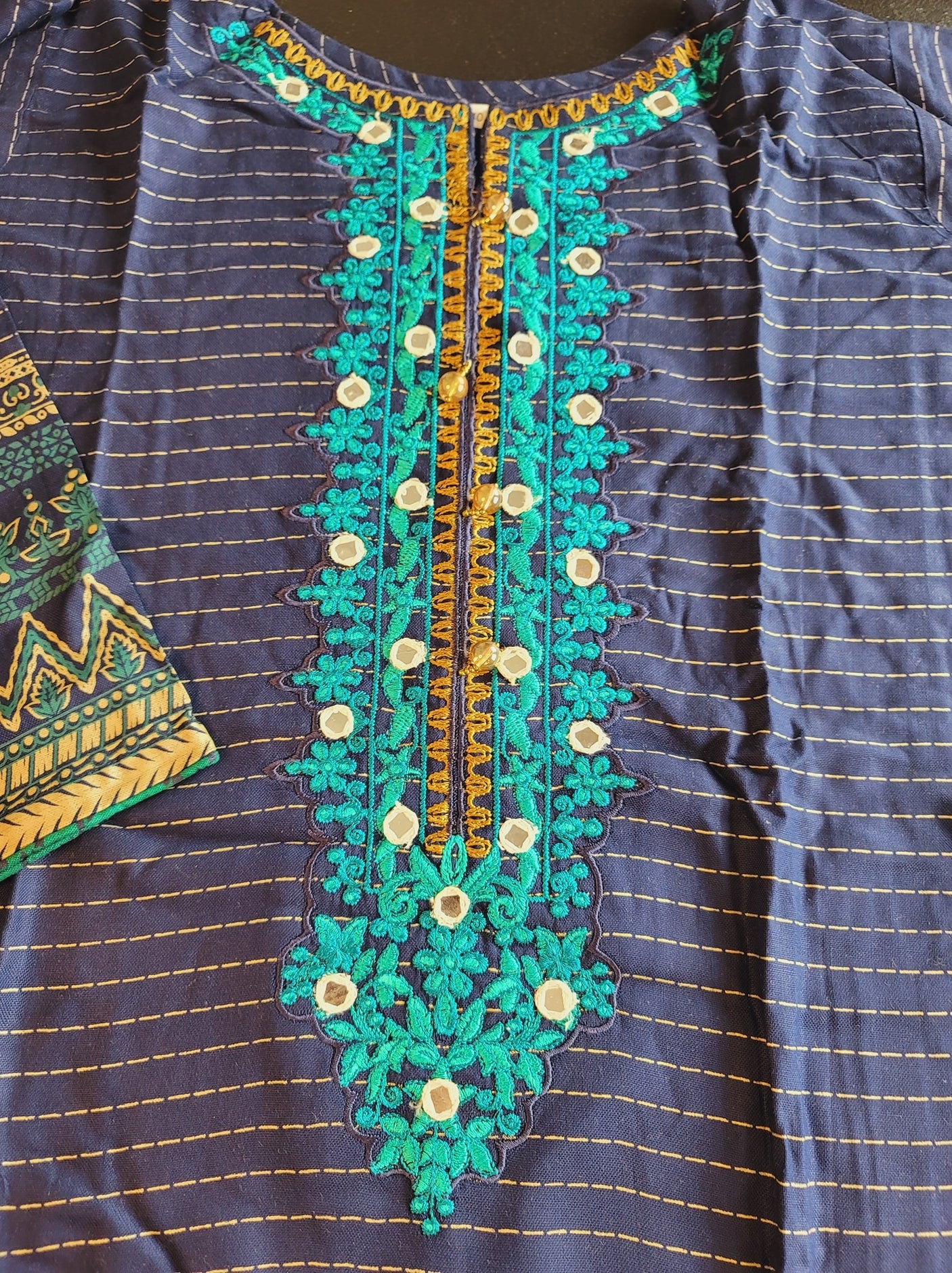 Pakistani linen Embroidered Salwar kameez Ready To Ship