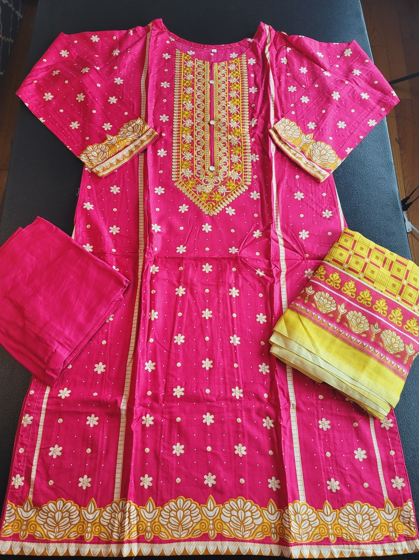 Pakistani linen Embroidered Salwar kameez Ready To Ship
