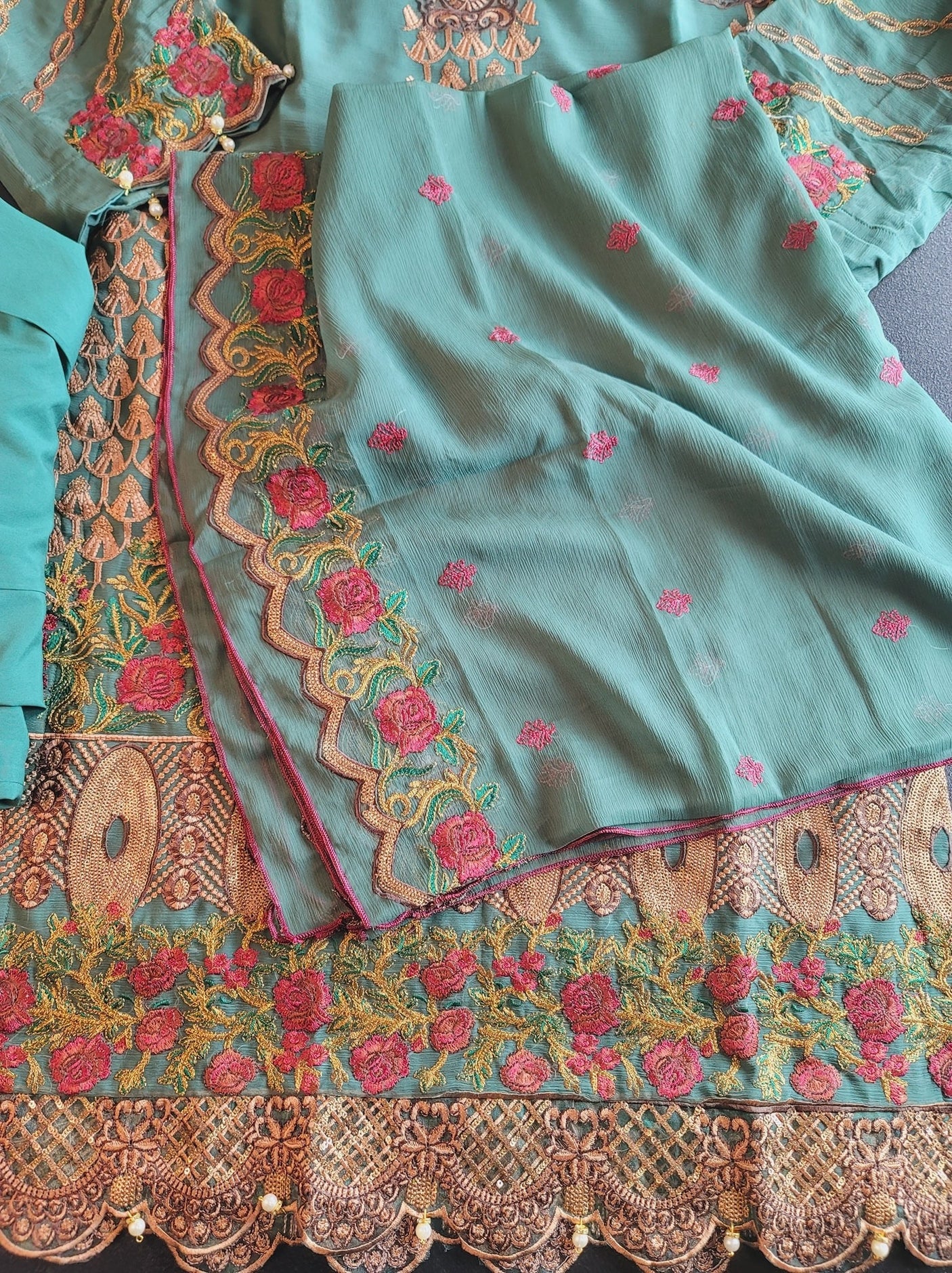 Pakistani Stitched Embroidery Party Wear Dresses Ready To Ship