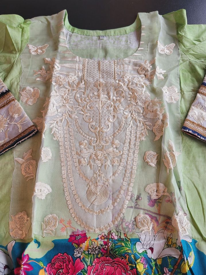 Indian Cotton Stitched Embroidery Suit Ready To Ship