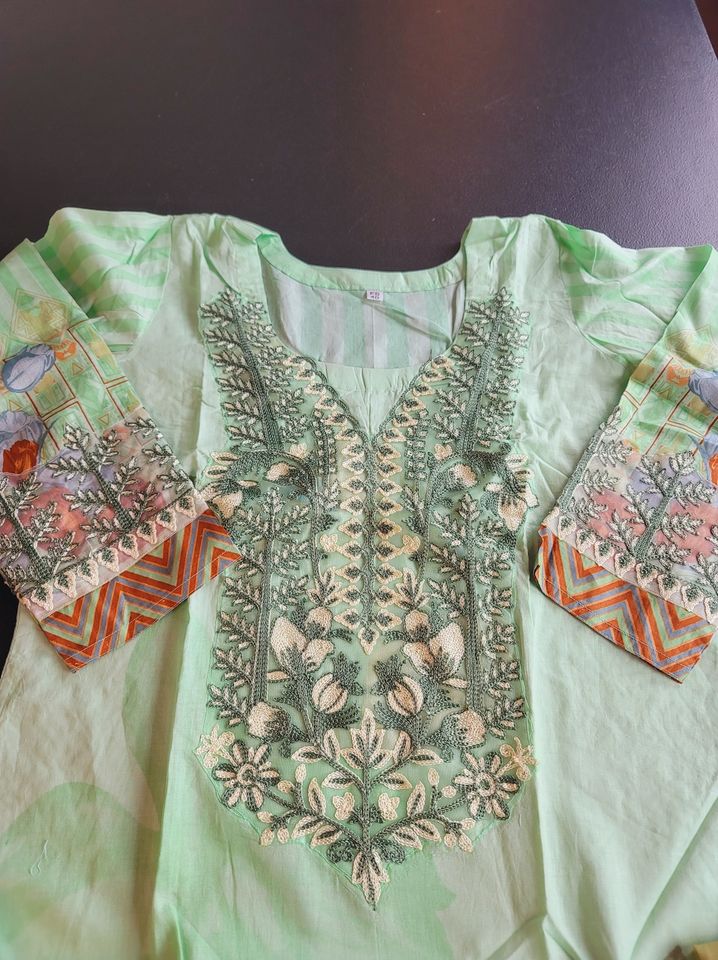 Indian Cotton Stitched Embroidery Suit Ready To Ship