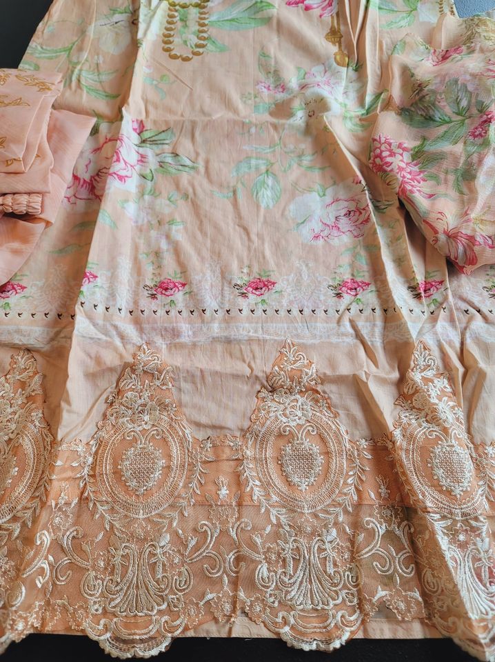 Indian Cotton Stitched Embroidery Suit Ready To Ship