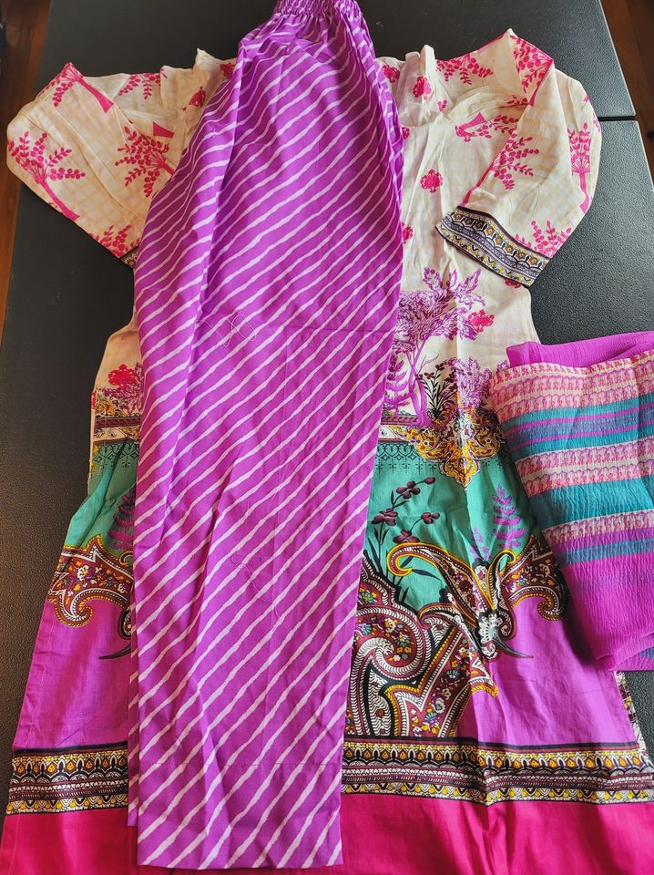 Indian Cotton Stitched Embroidery Suit Ready To Ship